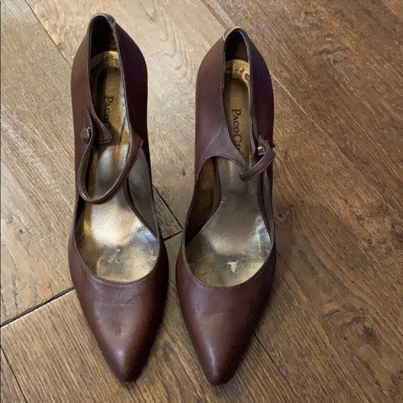 PACO GIL brown leather maryjane wedge pumps - Picture 3 of 9